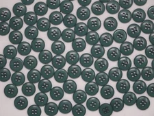 Vintage Pine Green 4-Hole Buttons with Raised Edge 14mm Lot of 8 A161