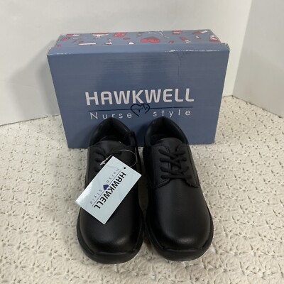 Hawkwell Women's Lightweight Nursing Shoes Black Size 5 Lace Up NEW