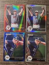 2021 Prizm Draft Picks Red Hyper Matt Mikulski & Blue Hyper & Base Brant Hurter.