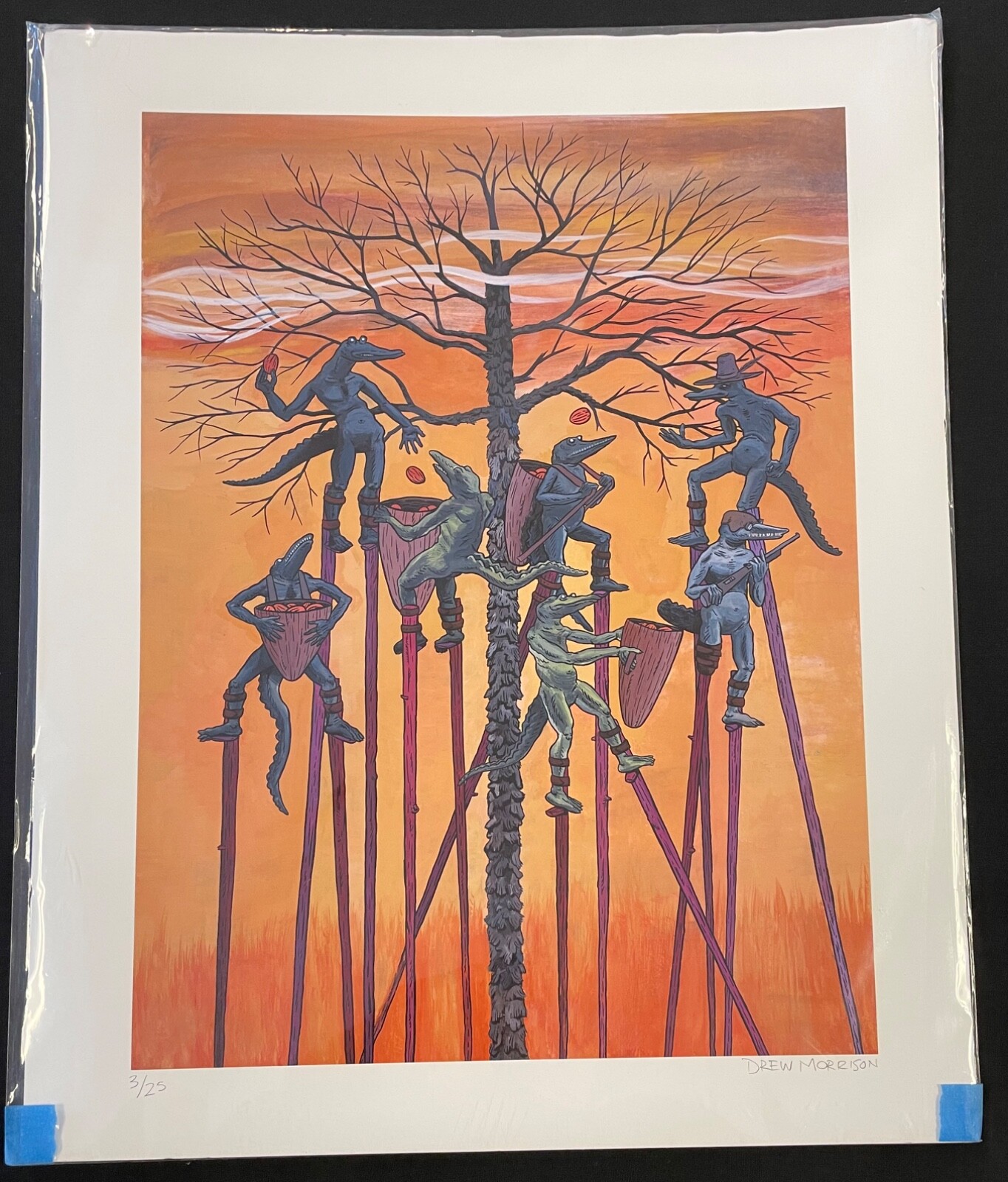 Vintage Drew Morrison Signed Limited Edition 3/25 Lithograph Comic Art ...
