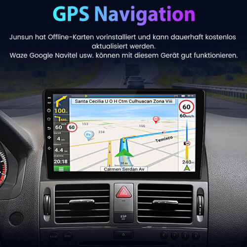 Carplay Für Benz C Class W204 S204 9"Android12 Autoradio GPS NAVI WiFi SWC 2+64G - Bild 5 von 11