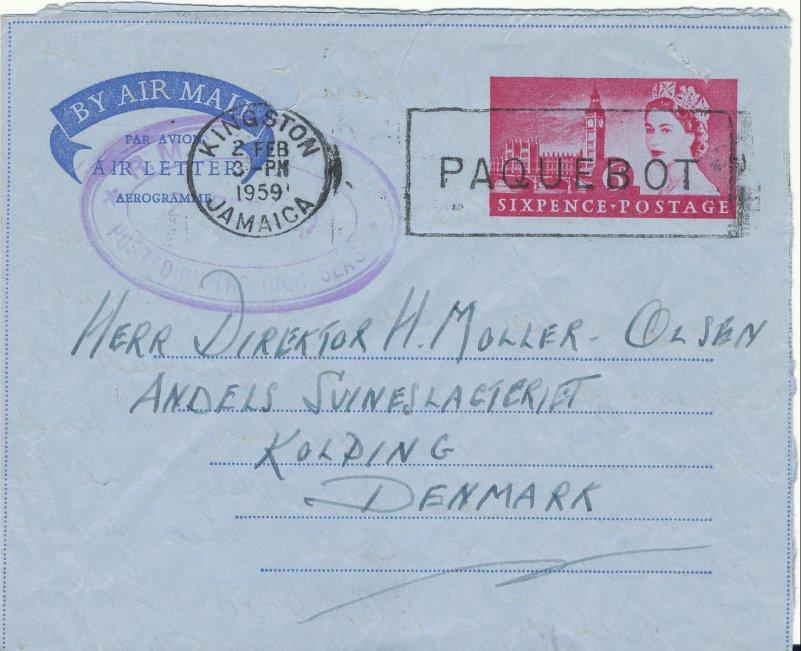 Paquebot RMS ANDES Great Britain Aerogramme Big Ben Westminster