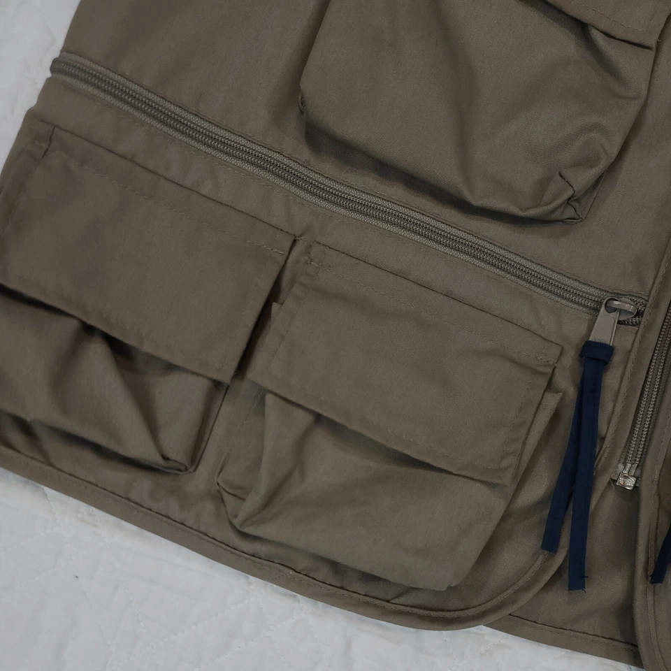 VTG Columbia Hunting Fowl Vest Size L Tan Canvas - Image 3 of 4