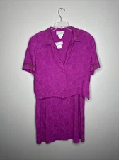 Karin Stevens Dry Clean Pad Shoulders Fuschia Dress Set Women’s Size 12