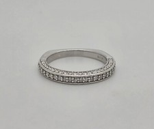 Sterling Silver Round CZ Cubic Zirconia Wedding Band Ring Square Shank Size 6