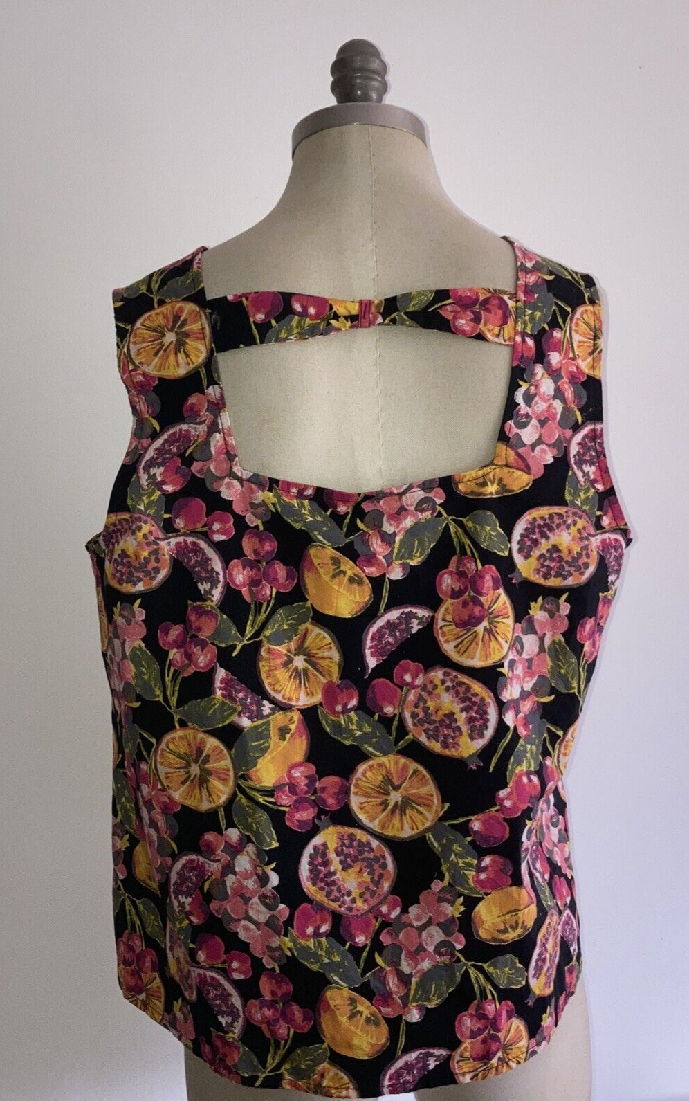 Vintage Style Fruit Print Cotton Top & Palazzo Pants Set, Size 16 UK, BNWT 2