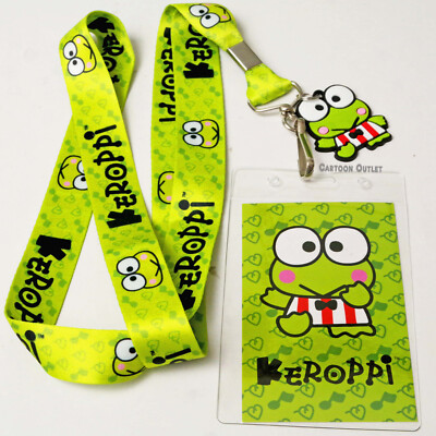 Sanrio Character Themed Keroppi Lanyard ID Badge Holder Keychain New