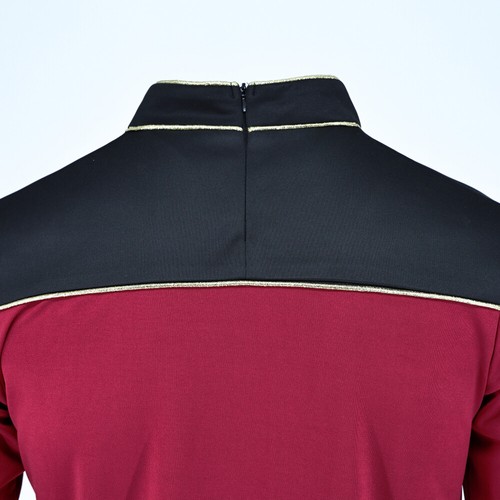 Uniforme Oficial Bandera Próxima Generación TNG Almirante Camisa Roja Disfraz Flota Estelar - Imagen 10 de 12
