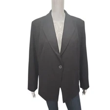 Susan Graver Womens Dressy Work Office Blazer Petite Large Size Black Jacket