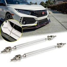 Silver 6"-9" Bumper Diffuser Strut Rod Supporter Bars For Tesla Toyota Honda