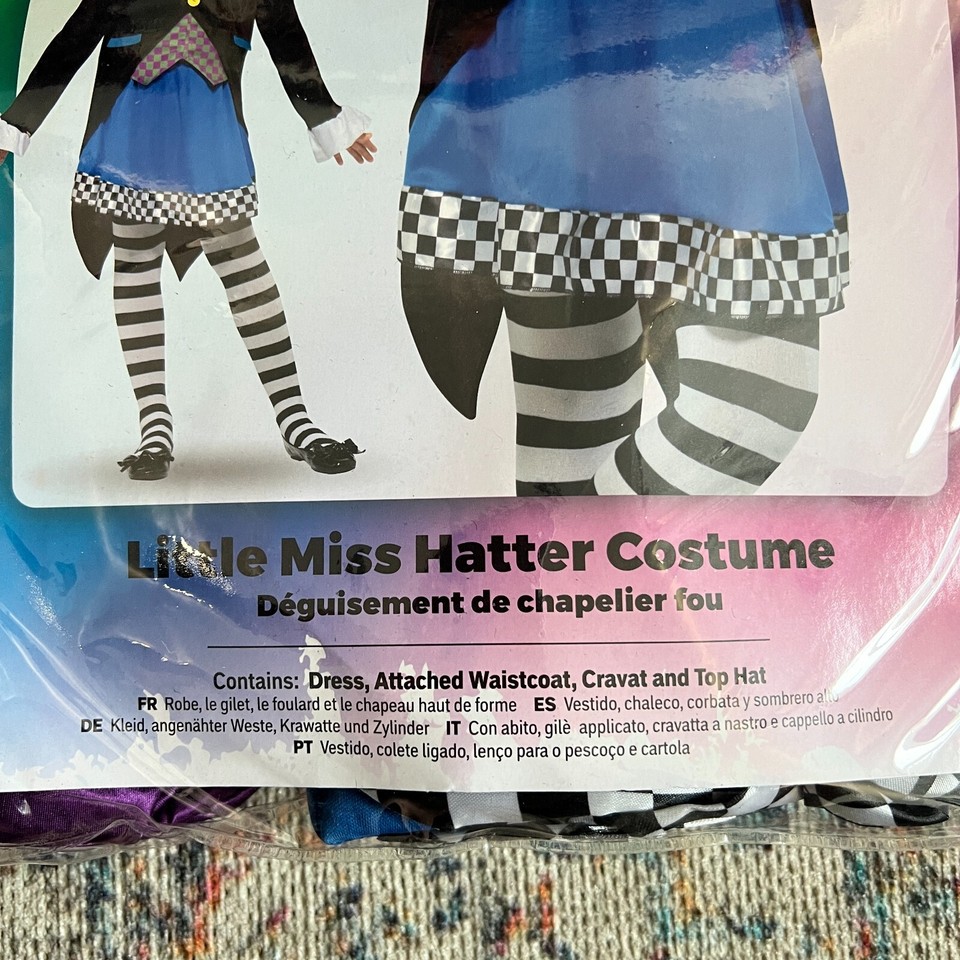 Little Miss Mad Hatter Costume Girls Medium Age 79 Childs Fancy Dress