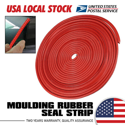 2x 20FT U-Channel Edge Seal Strip with Embedded Metal Clips Door Edge Protector