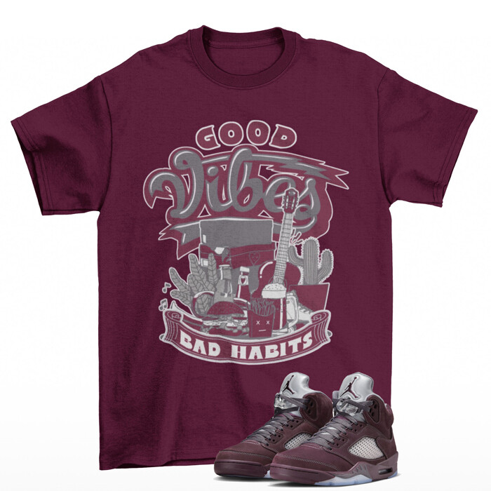 Vibes Burgundy Shirt to Match Jordan Retro Burgundy DZ4131-600