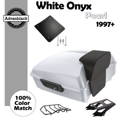 White Onyx Pearl Chopped Tour Pak Pack Trunk Fits Harley Street Road Glide 1997+
