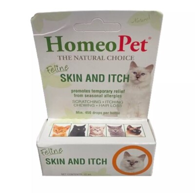 HomeoPet Feline Skin And Itch Allergy Relief 15 mL Natural NEW SEALED