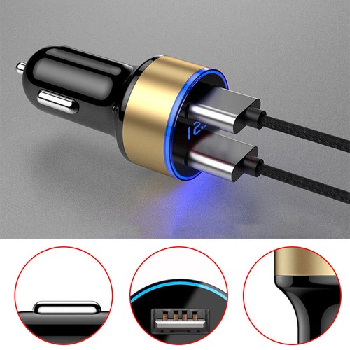 Adaptateur allume-cigare double USB voiture prise chargeur rapide affichage tension LED - Photo 5 sur 18