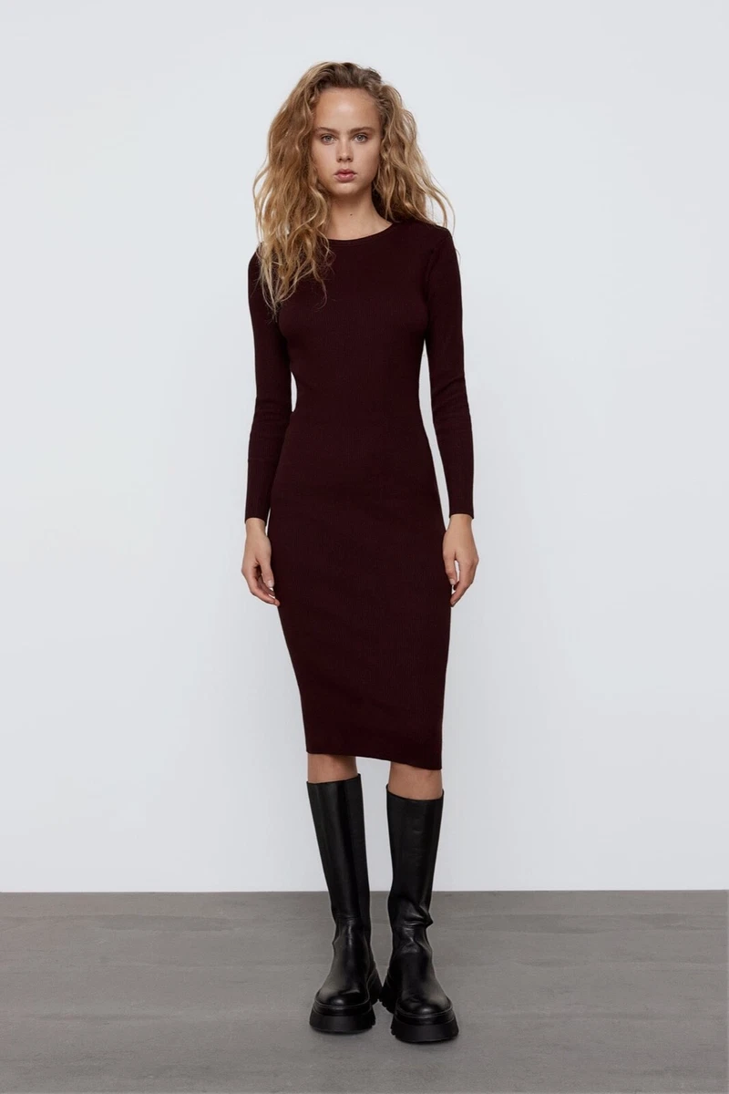 Shoulder pad knit dress zara Clearance