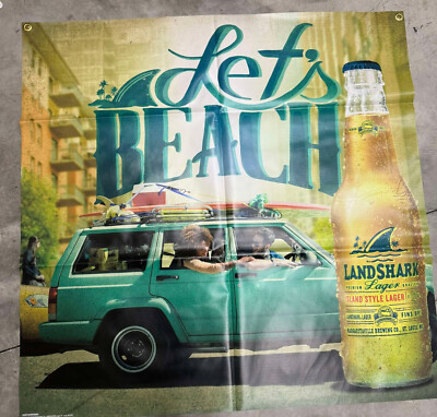 LandShark Lager ''Let's Beach'' Banner 3'x3'   Island Vibes for Your Space!