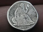 1837 Seated Liberty Half Dime, Large Date, Triple Clipped Planchet