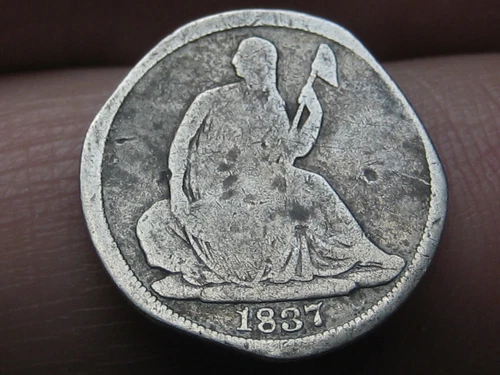 1837-P Seated Liberty Half Dime — photo from the most recent tracked eBay sale