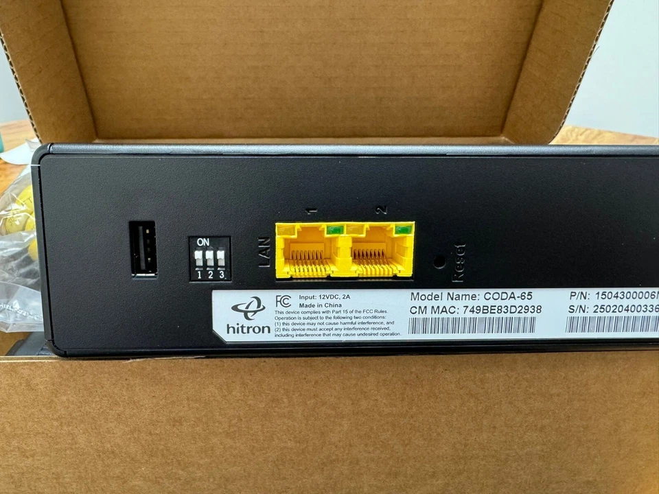Hitron CODA -65 DOCSIS 3.1 Modem | Pairs with Any WiFi Router or Mesh WiFi NEW - Image 2 of 4