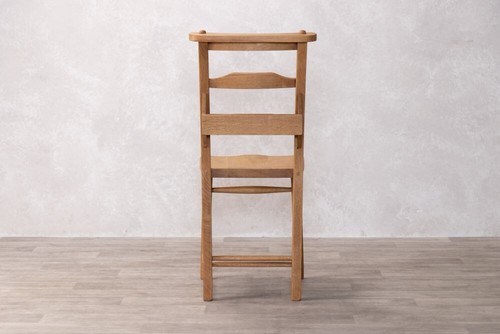 SOLID OAK CHAPEL CHAIR HORIZONTAL SLAT RUSTIC FARMHOUSE DINING CHAIR - Picture 5 of 14