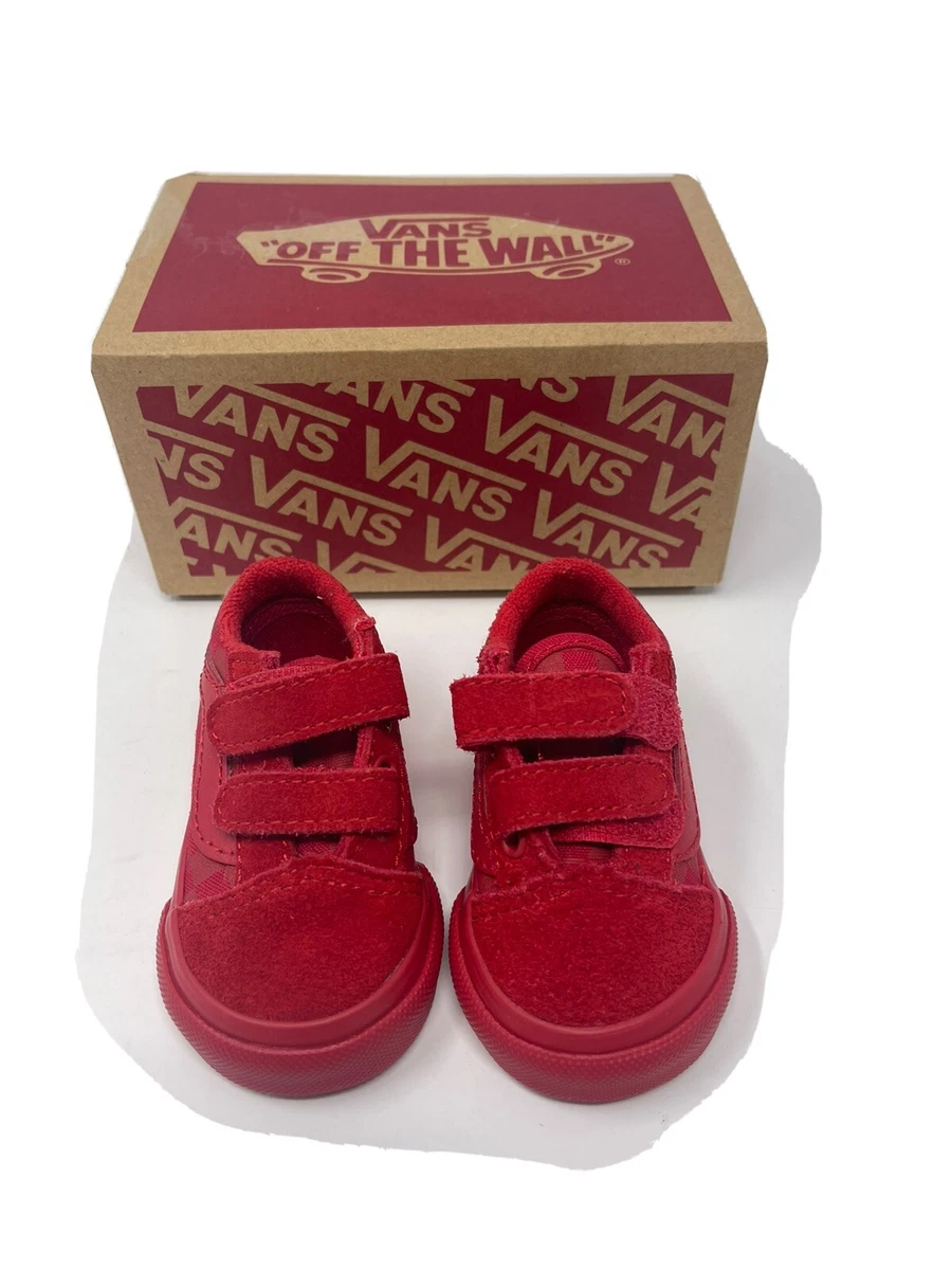 Vans Kids Old Skool V Schachbrett rote Skateschuhe Gr e US 2T wie neu