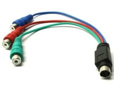 7 Pin S-Video Male to 3 RCA Female RGB Component HD TV Converter Adapter Cable
