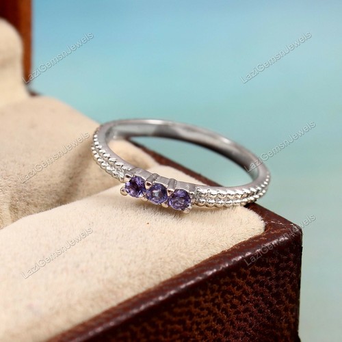 Anello Eternità Argento 925 Anello Impilabile Eternità In Argento Sterling 925 Con Zirconi Bianchi - Taglie Da 4 A 10, Nuovo Con Etichette Fede Nuziale Argento
