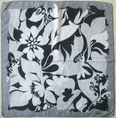 Foulard Carré Vintage En Soie 100% - Dimensions 76 X 77 Cm, Couleur Vert - Occasion