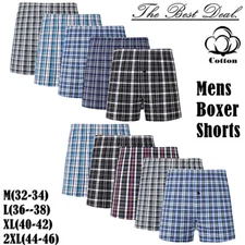 3-12 Pcs For Mens Boxer Shorts Underwear Trunk Plaid Classic Cotton Size M-2XL
