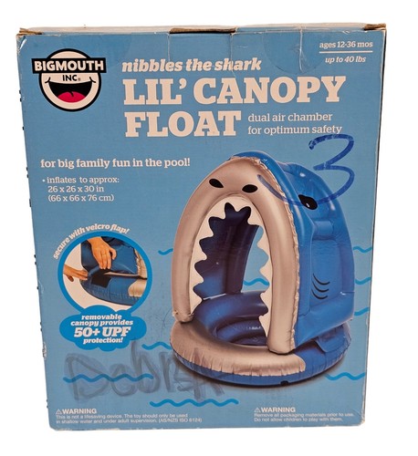 BIGMOUTH INC. Nibbles the Shark Vinyl Lil' Canopy Float - Ages 12 to 36 months - Picture 3 of 5