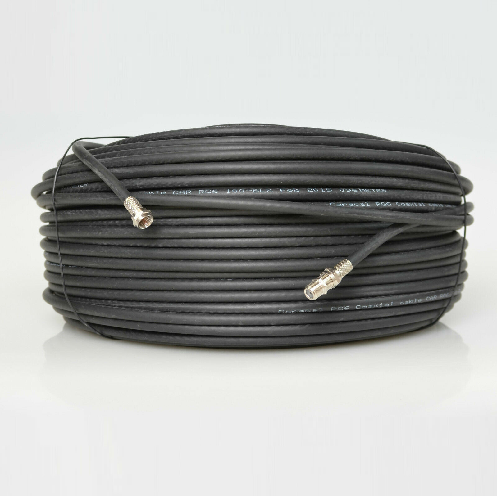 50m Black RG6 Satellite Coax Extension Cable Coaxial Lead For Sky Plus HD TV