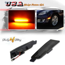 Parachoques delantero LED humo marcadores laterales luces ámbar luces luces diestro derecho derecho derecho para Mazda 6 09-13