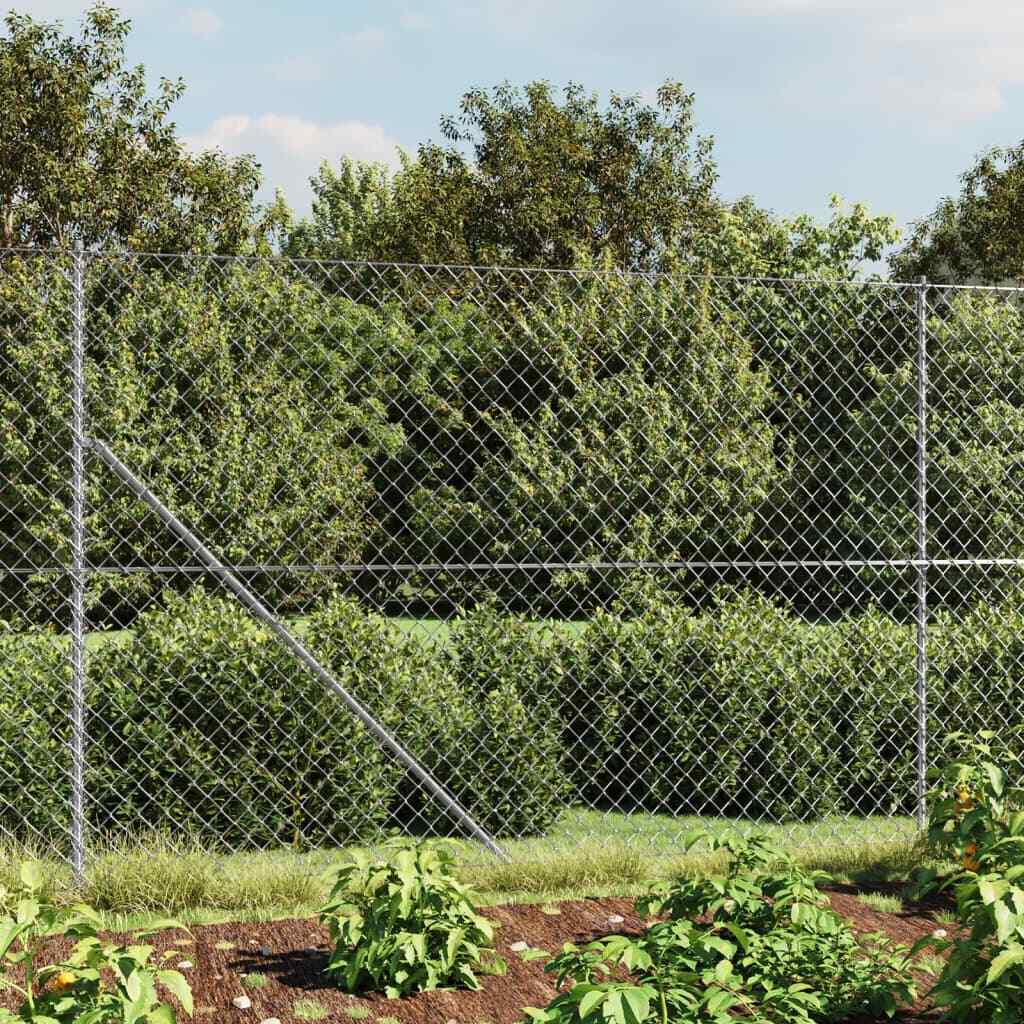 Chain Link Fence with Flange Silver 1.4x10 m vidaXL | eBay UK