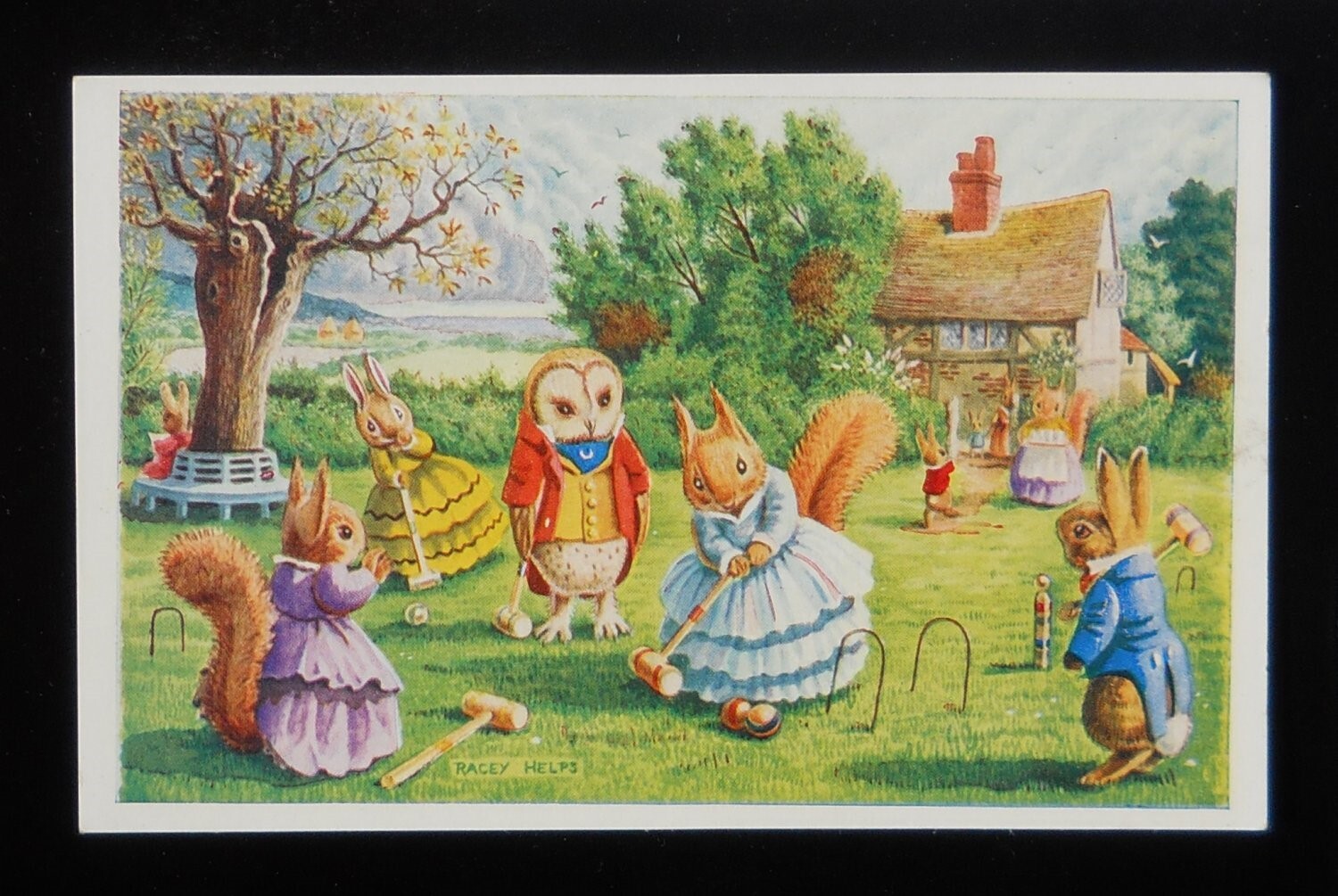 1950s? DRESSED ANIMALS Game of Croquet Racey Helps Medici Society Owl ...