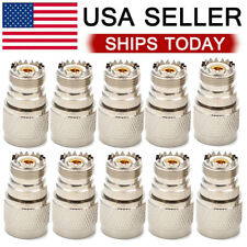10PC N-Type Male Plug to SO-239 UHF Female Jack RF Adapter Barrel Connector
