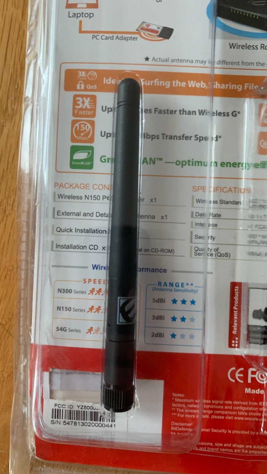 BRAND NEW Encore Electronics wireless N150 PCI-E adapter