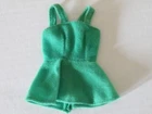 Vintage Barbie Clone GREEN FELT Short DRESS w Snap HONG KONG LABEL Free Ship