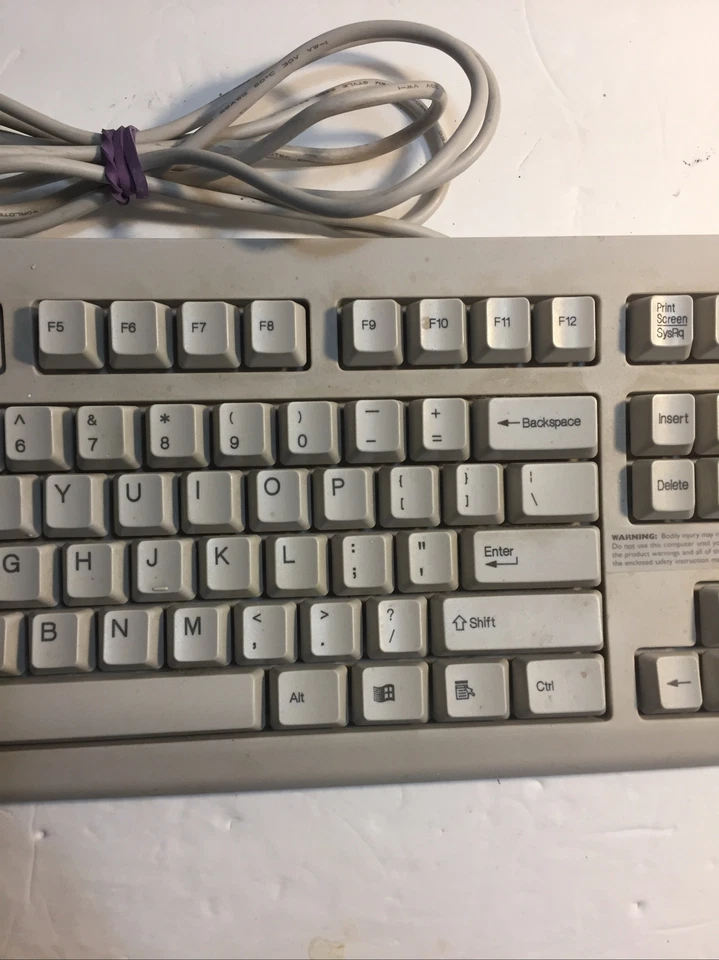 Toshiba KB-2971 Vintage Keyboard Computer Clicks Off White Office PS2 - Image 3 of 4