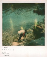 Old Vintage Photo COLOR POLAROID DUO BLACK AFRICAN AMERICAN MAN BOY LAKE CACHUMA