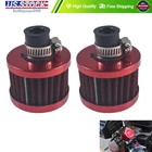 2PCS 12mm Air Filter Mini Universal Red Motor Cone Cold Clean Air Intake Filter