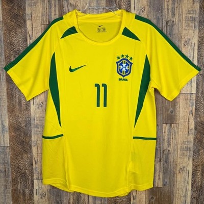NIKE ブラジル代表 ユニフォーム RONALDINHO 11 M Brazil 2002 WC Home Jersey Nike RONALDINHO #11 Men's L | eBay