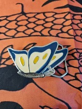 Vintage 80's Glam Butterfly Art Deco Metal Ladies Belt Buckle