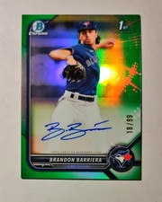 Brandon Barriera RC AUTO 2022 Bowman Chrome GREEN REFRACTOR 18/99 Blue Jays K6