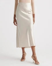 Quince Large Champagne 100% Washable Silk Maxi Skirt