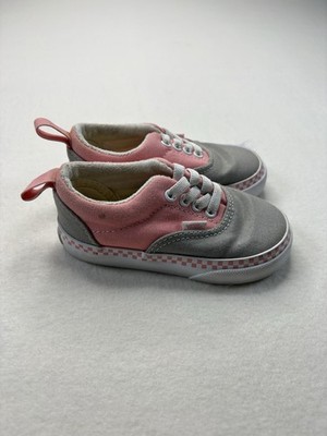 Vans Toddler Slip-On Sneakers Size 6 Pink Gray Checkerboard Canvas Shoes Girls