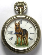 1904 Elgin Grade 208 18s 7j Pocket Watch w/ German Shepherd Dial - Parts/Repair