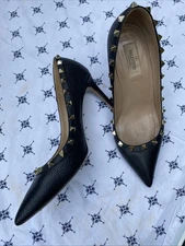 Valentino Stud Black Heels 38.5
