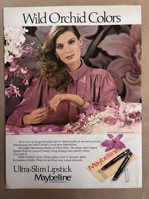 Original Vintage 1982 Maybelline Lipstick Magazine Print Ad  FRAME WORTHY!!